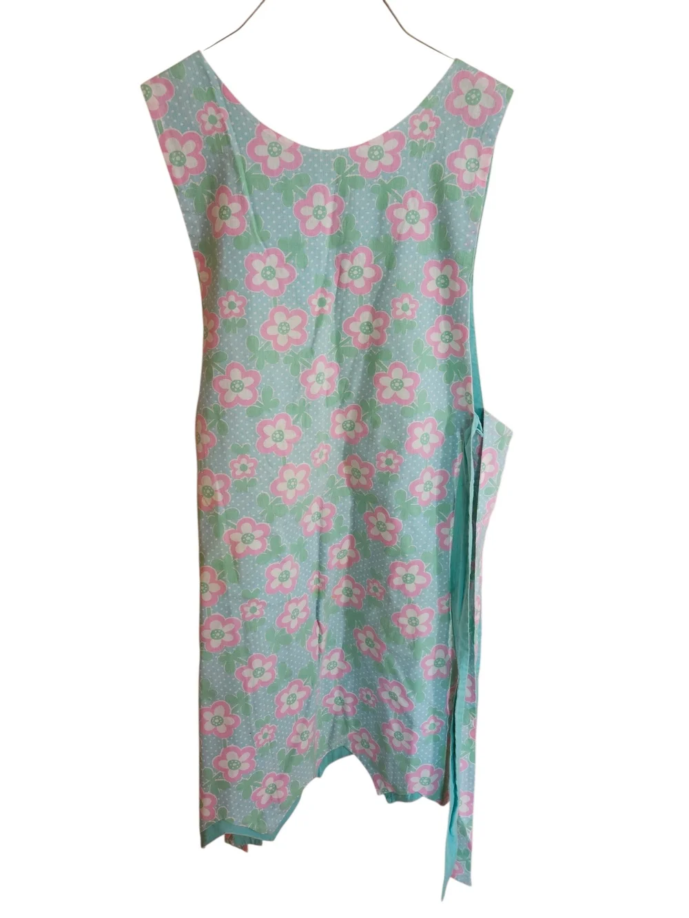 Vintage Grandma Apron Teal And Pink